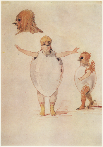 Dibujo Ballet de polluelos en sus cascarones, de Hartman.